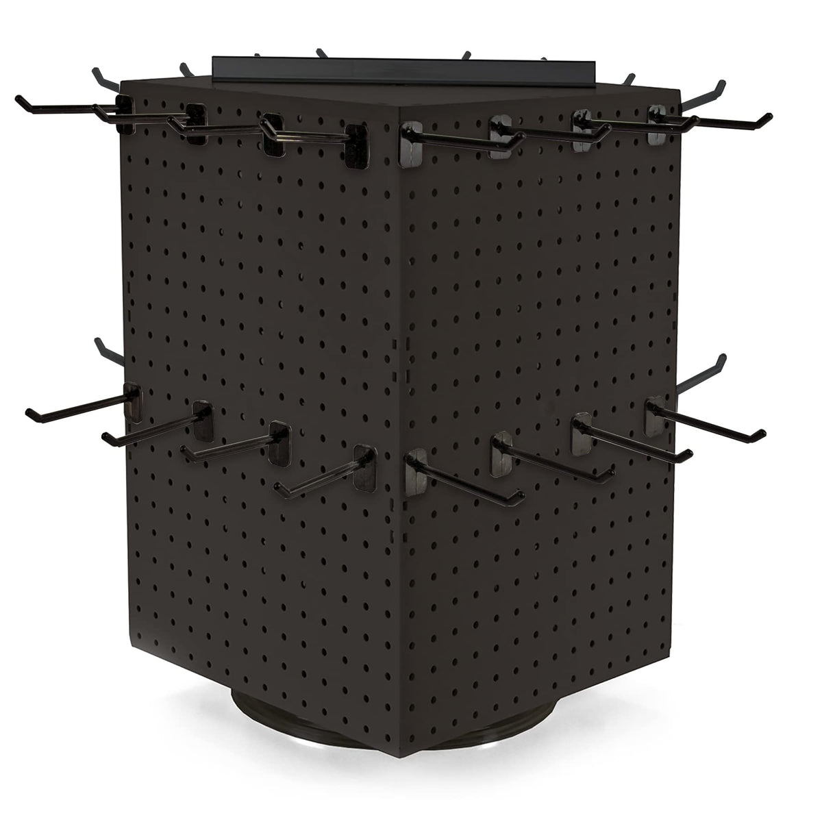 Azar Displays Pegboard + Hooks / Black / 14" x 14" x 21" Pegboard Hooks