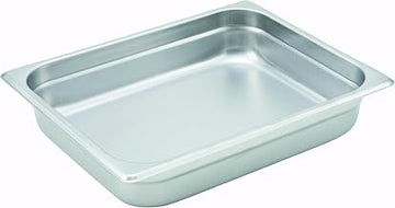 Winco 5.2 qt Half Size Stainless Steel Steam Table Pan, Anti-Jam