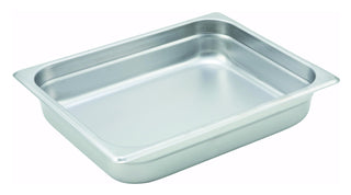 5.2 qt Half Size Stainless Steel Steam Table Pan by Winco – 2.5" Deep, 5.2 quarts, Stainless Steel, Model SPJH-202