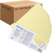 Westcott Divider Strips, Pack of 100, Pastel Yellow (Pack of 30), Robust Stapling Strips 190 g/m² for A4 Folders, Dividers 10.5 x 24 cm, 2-Hole Punched Index for DIN A4 Documents, E-733318 00