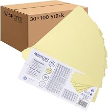 Westcott Divider Strips, Pack of 100, Pastel Yellow (Pack of 30), Robust Stapling Strips 190 g/m² for A4 Folders, Dividers 10.5 x 24 cm, 2-Hole Punched Index for DIN A4 Documents, E-733318 00