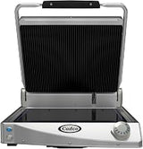 Cadco CPG-15 Single Commercial Panini Press with Ceramic Ribbed Smooth Plates, Stainless Steel, 208-240v/1ph, NSF, For Commercial Use