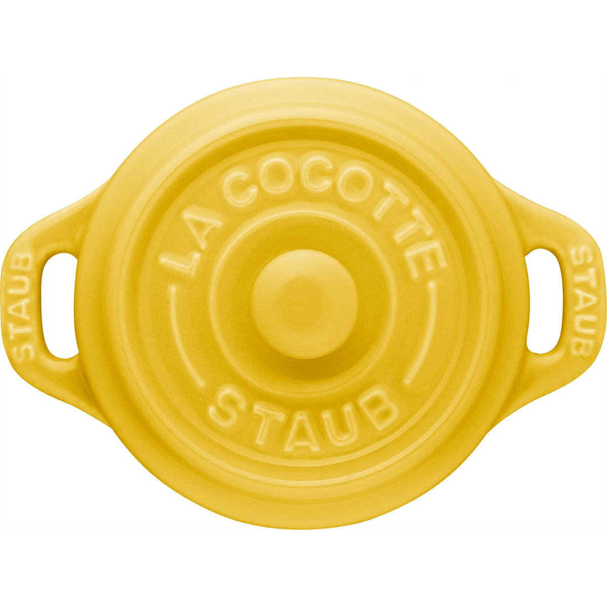 Ceramic 3-pc Mini Round Cocotte Set by STAUB – 3-pc, Cast Iron, Citron, Pack of 3, Model 1029591