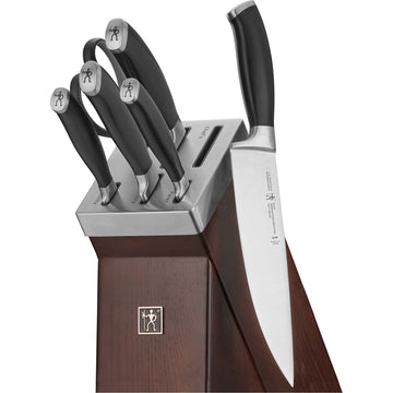 Elan Knife Block Set by HENCKELS – 7-pc, Stainless Steel, Matte Black, Pack of 7, Model 19770-007