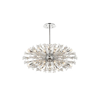 Vera 38 Light Pendant by Lighting Design – Metal, Clear, Model 2550D48C