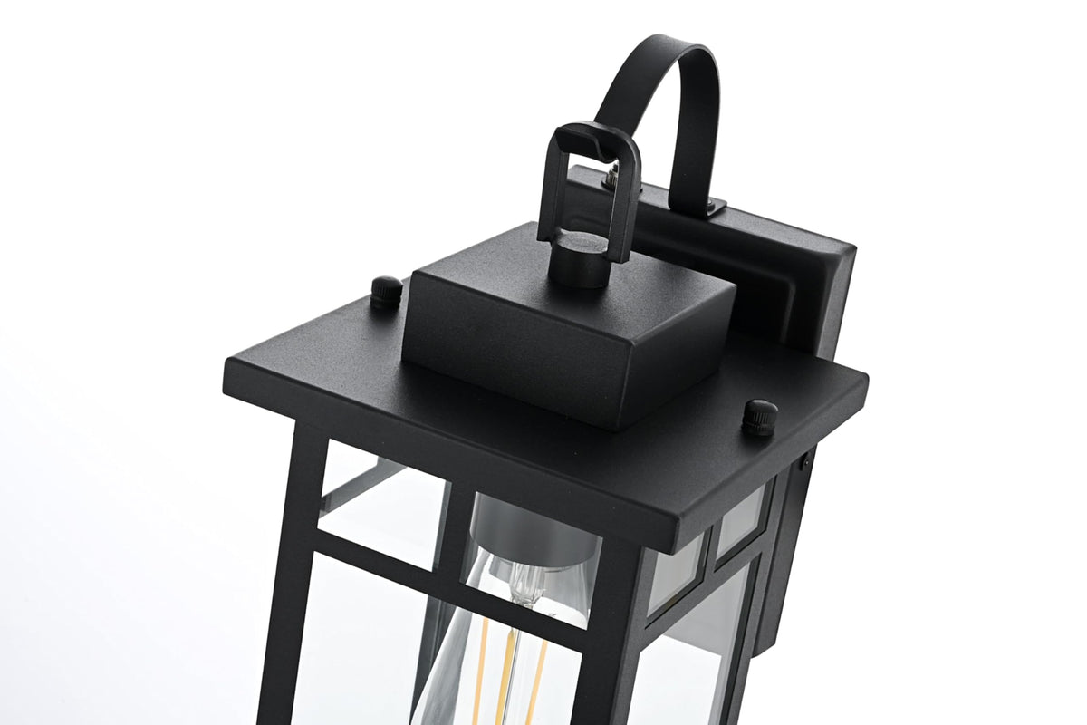 Mercer One Light Outdoor Wall Sconce Black by Lighting Design – Iron, Black, Model OD313W16BK
