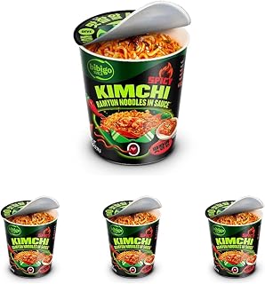 bibigo Ramyun Ramen Noodles, Spicy Kimchi, 3.45 Ounce (Pack of 4)