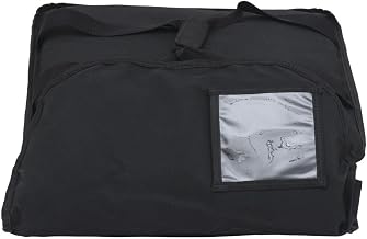 HUBERT Pizza Delivery Bag Black Nylon Side Loading Medium Insulated - 18/2" L x 18 1/2" W x 7" H