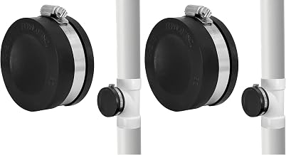 Fernco QC-2.75 1-1/2 or 2-in. Qwik Cap Schedule 40 PVC Pipe Socket Cap Slip Hub Elbow, Tee and Cleanout (Pack of 2)