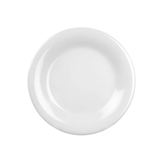 Color white melamine dinnerware collection 10.5 inch wide rim round plate by Thunder Group – Large, Melamine, White, Pack of 12, Model CR010W