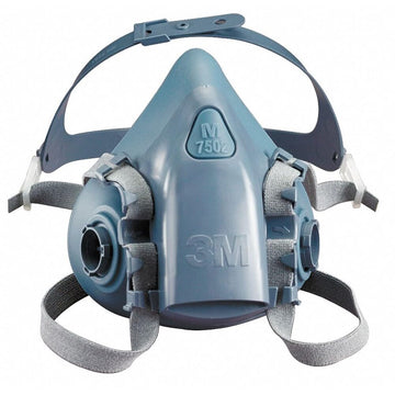 Medium 7500 Series Half Face Air Purifying Respirator by 3M – Medium, Plastic Silicone, Gray, Model 7502