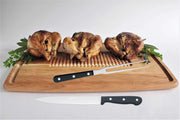 Tiyoorta Carving Knife and Fork Set, 8 Inch Slicer with 6 Inch Tines, Black