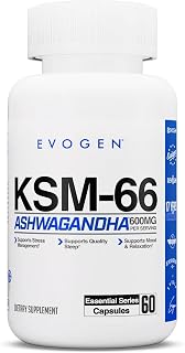 Evogen KSM-66 Ashwagandha 600mg | 60 Capsules | Clinically studied adaptogen for stress relief, restful sleep, focus, mood balance and recovery