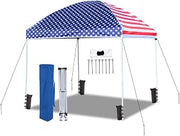 King Canopy Value King Easy Shut 8-Feet by 8-Feet Instant Pop up Canopy with Weight Bags,Guy Ropes and Stakes, Fiberglass Rod, Dome Roof, USA