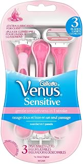 Gillette Womens Venus Sensitive 3-Disposable Razors ,3 Count(Pack of 1)