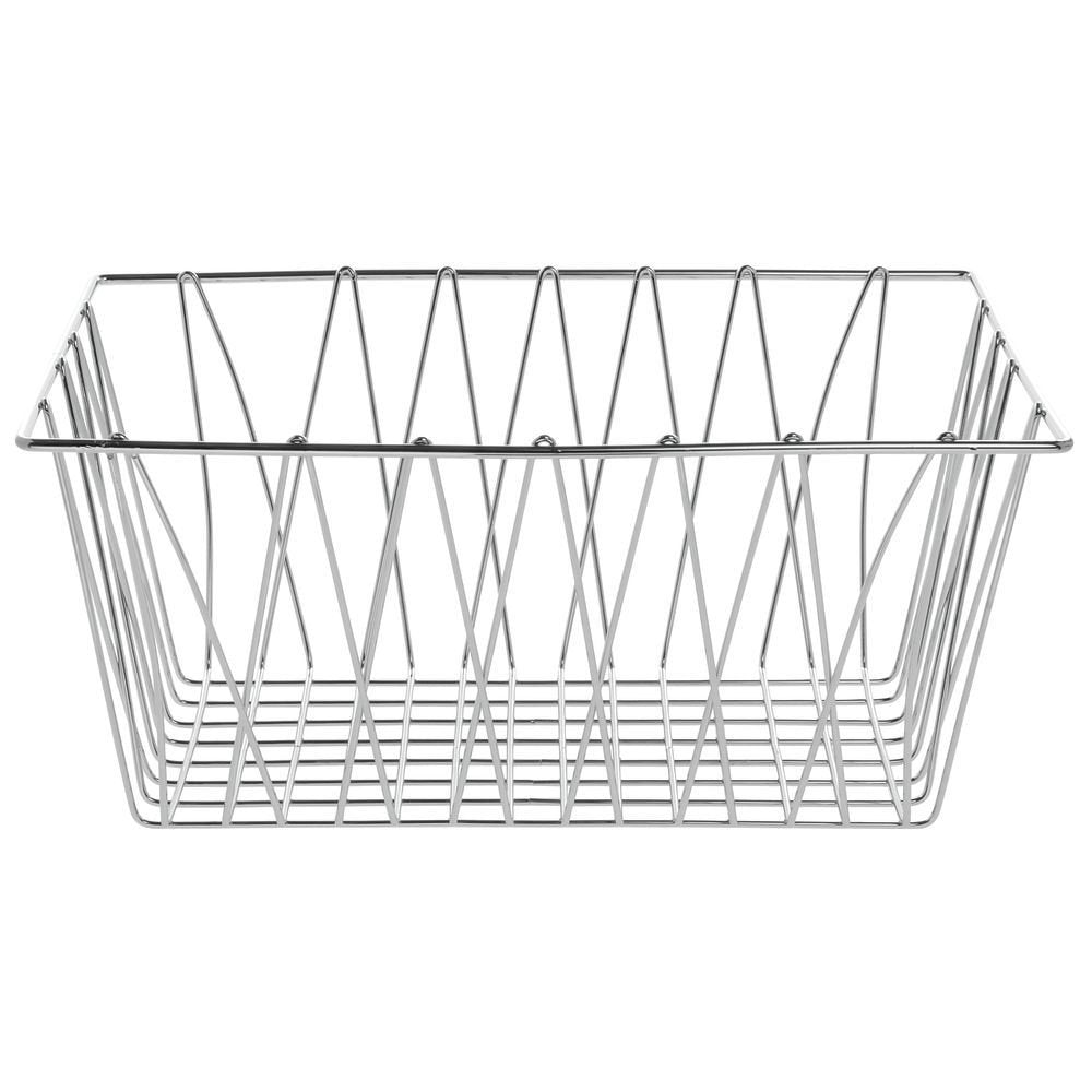 Wire Display Basket Rectangular Chrome Plated Pastry Basket Bakery Tray - 18"L x 12"W x 8"H by HUBERT – 18"L x 12"W x 8"H, Wire, Silver