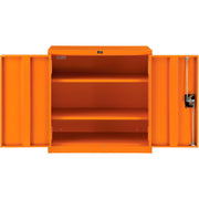 Emergency Preparedness Cabinet with Locking Recessed by Global Industrial – 12"L x 30"W x 30"H, Steel, Orange, Model 298684