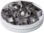 Ateco Plain Edge Geometric Shapes Cutters in Graduated Sizes, Stainless Steel, 24 Pc Set