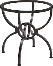 Furnifact Round Metal Dining Table Base, Pedestal Table Base Only for Glass Top or Granite Marble Table Top, Gunmetal