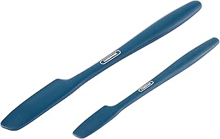 Farberware Silicone Jar Spatulas, Set of 2, Orion Blue - Heat Resistant Kitchen Spatula Set for Scraping, Folding, and Mixing, Flexible Pointed Tip Design, Dishwasher Safe