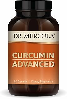 Dr. Mercola Curcumin Advanced, 500 mg, 90 Capsules (90 Capsules) | 95% Curcuminoids, For Vision Health, Digestion, and Focus, Sustained Release, Non-GMO, Gluten-Free, and Soy-Free