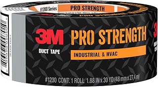 3M Pro Strength Duct Tape, 1.88 in x 30 yd, 1230-C, 1 Roll | For Industrial, HVAC, Sealing, Installing, & Repairing, Tear Vertically or Horizontally for Versatile Application