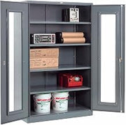 Global Industrial Clear View Storage Cabinet with Locking Handle, 4 Height