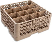 Vollrath Traex (TR8DDD) Full Size Glass and Stemware Rack (16-Compartment, Beige)