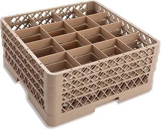 Vollrath Traex (TR8DDD) Full Size Glass and Stemware Rack (16-Compartment, Beige)