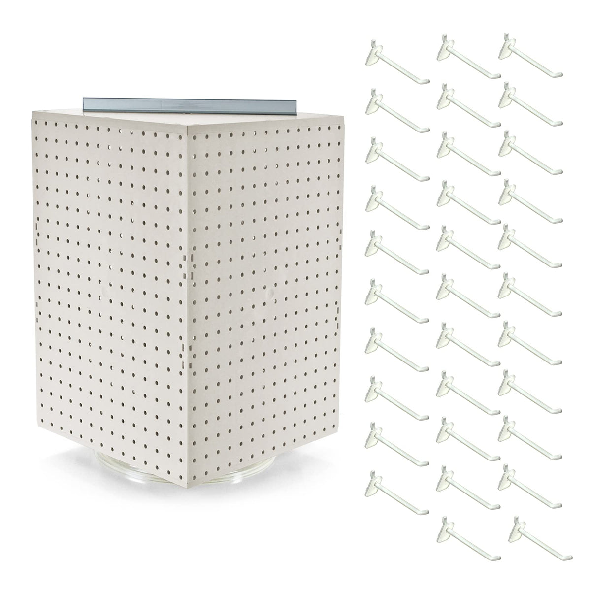 Azar Displays Pegboard + Hooks / White / 14 inches (W) x 14 inches (D) x 21 inches (H) Home Storage Hooks