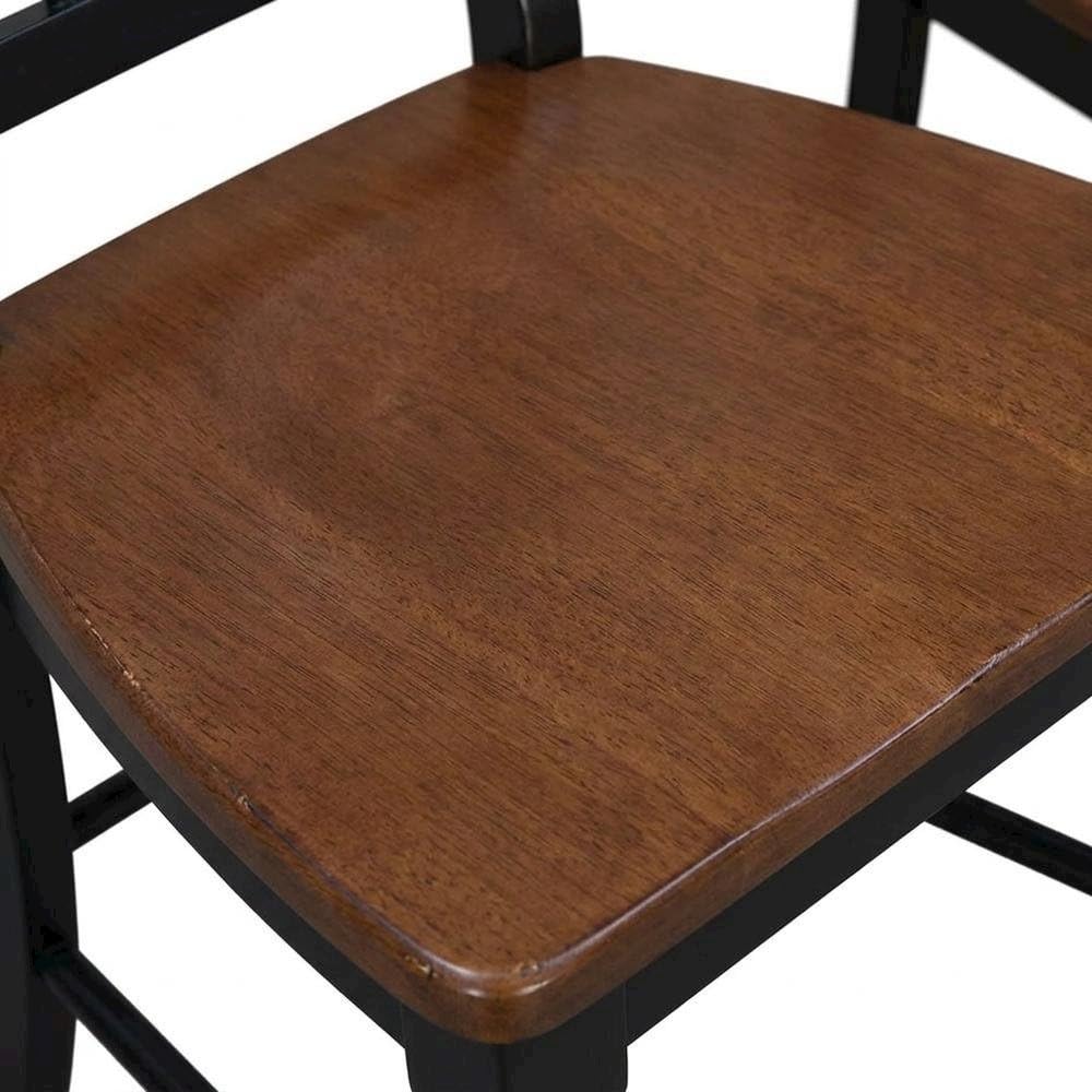 British Isles Brown Side Chair Set by Starlight Canyon Home – Solid Rubberwood, Brown, Pack of 2