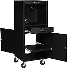 Global Industrial Mobile Security Computer Cabinet, Black, Unassembled
