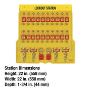Lockout Tagout Padlock Station by Master Lock – Includes 20 Zenex Padlocks, Polycarbonate, Yellow, Model 1484BP410