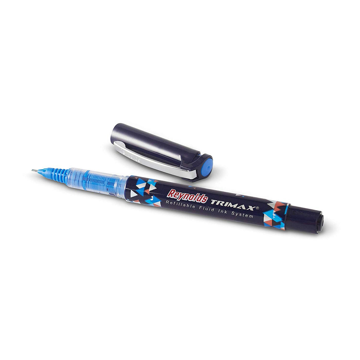Trimax Pen (Blue) - Pack of by Reynolds – 1 Count (Pack of 2), Plastic, Blue, Pack of 2, Model RND_PEN_TRIMAX_BLUE_2PCS