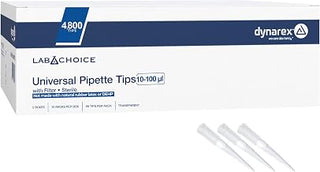 Dynarex LabChoice Universal Pipette Tips - Filter Pipette Tips, 10-100 µl, Sterilizable, Clear - 96 Tips/Rack, 10 Racks/Box, 5 Boxes/Case, 4800 Count