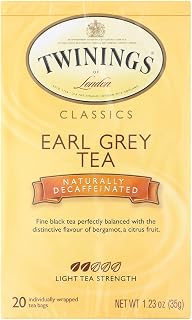 Twinings Earl Grey Decaf Tea, Tea Bags, 20-Count Boxes (Pack of 6) ( Value Bulk Multi-pack)