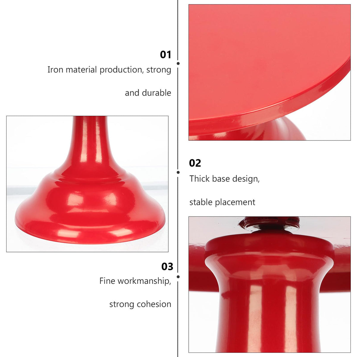 Vaguelly Iron Cake Stand, Small Red 8 Inch Round