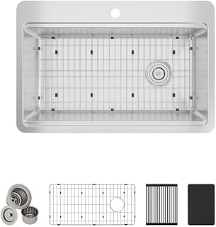 Elkay ECTSR33229T1WS Crosstown Workstation Stainless Steel 33" x 22" x 9" 1-Hole Single Bowl Dual Mount Sink