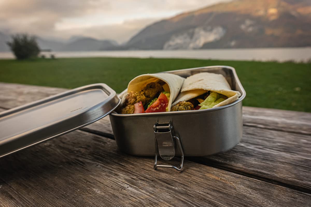 Lunch box ENDURE small by GEFU – 1 liters, Stainless Steel, Silver, Model GF12734