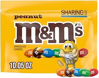 Peanut Milk Chocolate Candy, Peanut M&M'S, 10.05 oz Resealable Bag | M&M'S candy with peanuts in a resealable 10.05 oz bag for snacking, sharing, candy bowls, movie snack, pantry, and office