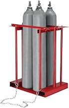 Stationary Forkliftable Cylinder Storage Caddy with by Global Industrial – 34 inches (W) x 23 inches (D) x 41 inches (H), Alloy Steel, Red, Model 270217
