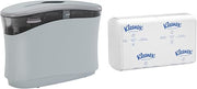 Bundle of Kimberly-Clark Professional™ Countertop Folded Towel Dispenser, Soft Grey, 13.3" x 9.0" x 5.2" (Qty 1) + Kleenex® Premiere Folded Towels with Fast-Drying Absorbency Pockets™