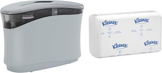 Bundle of Kimberly-Clark Professional™ Countertop Folded Towel Dispenser, Soft Grey, 13.3" x 9.0" x 5.2" (Qty 1) + Kleenex® Premiere Folded Towels with Fast-Drying Absorbency Pockets™