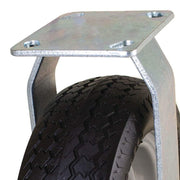 Industries 00301 10" Rigid Caster with Flat Free Tire by Marathon – 10 inch, 300.0 pounds, Stainless Steel, brushed_steel