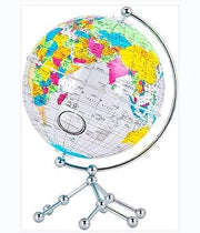 Globe, Transparent Acrylic 12" High Desktop 360 Degree Rotating Globe with Metal Tripod Clear Text Marking