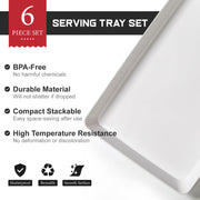 VITEVER Serving Trays, 6 Pack 16 x 11 Inch, White