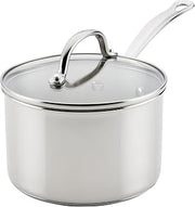 Farberware Millennium Stainless Steel Saucepan with Lid, Induction Ready, Compatible with All Cooktops, Metal Utensil Safe, 3 Quart Saucepot, Dishwasher Safe - Stainless Steel