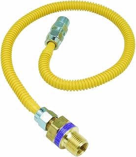 BrassCraft Gas Connector Coated Stainless Steel 24 " 1/2 " Mip X 3/8 " Mip Use With Dryer/Stove Bg