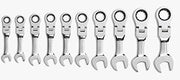 GEARWRENCH 10 Pc 72T Stubby Flex Ratcheting Combination mm Wrench Set| 9550