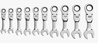 GEARWRENCH 10 Pc 72T Stubby Flex Ratcheting Combination mm Wrench Set| 9550